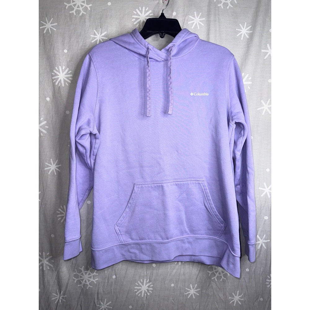 Columbia Womens Purple Logo Pullover Hoodie Fleece Sweatshirt 1X Lavender